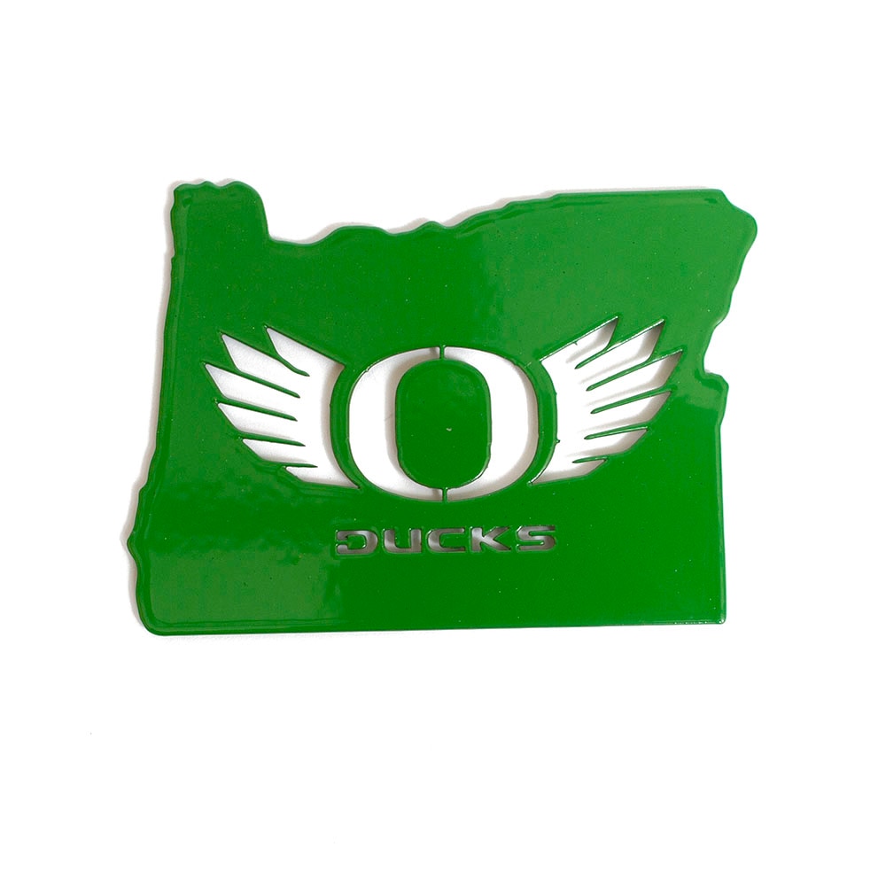 Classic Oregon O, O Wings, Metal, Powder Coated, Magnet, State of Oregon